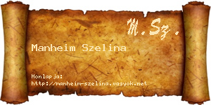 Manheim Szelina névjegykártya